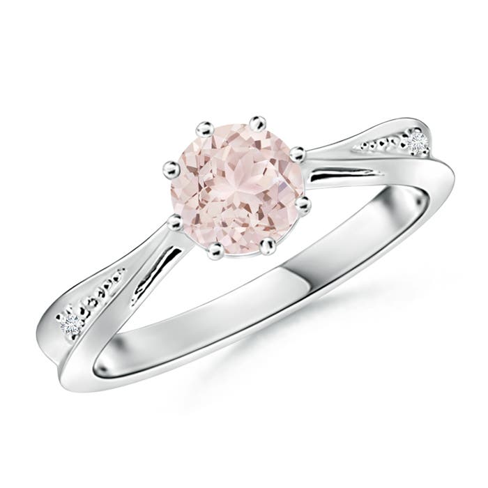 A - Morganite / 0.72 CT / 14 KT White Gold