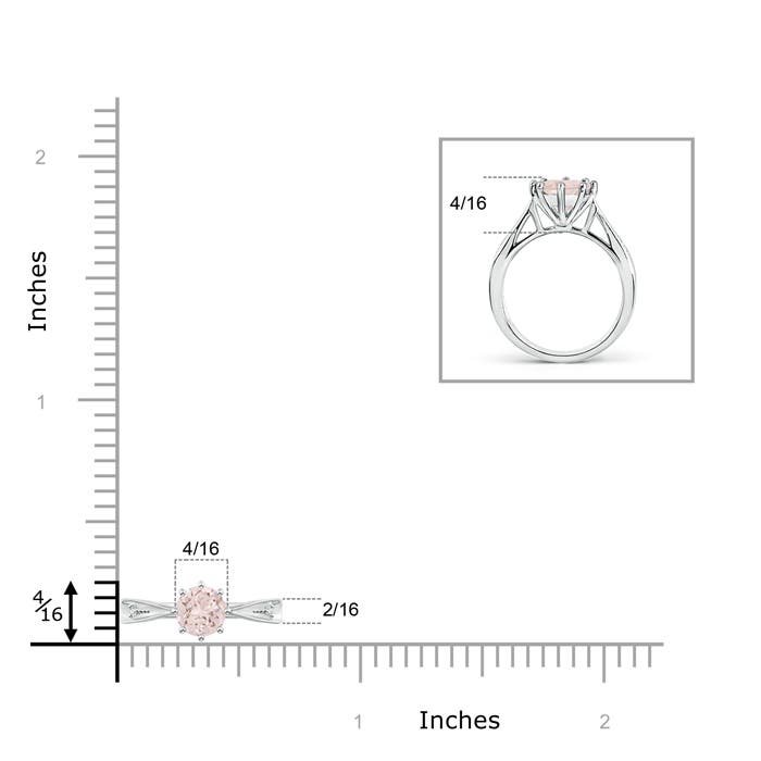 A - Morganite / 0.72 CT / 14 KT White Gold