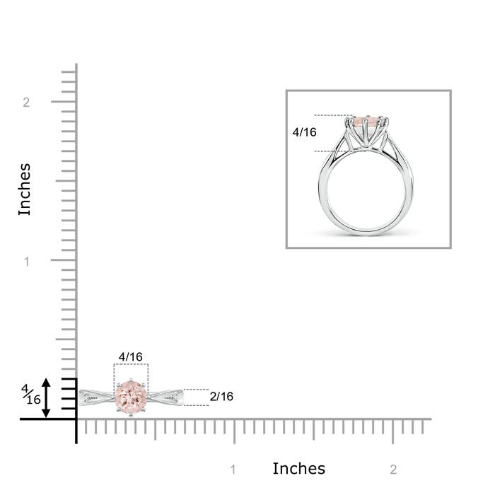 AA - Morganite / 0.72 CT / 14 KT White Gold