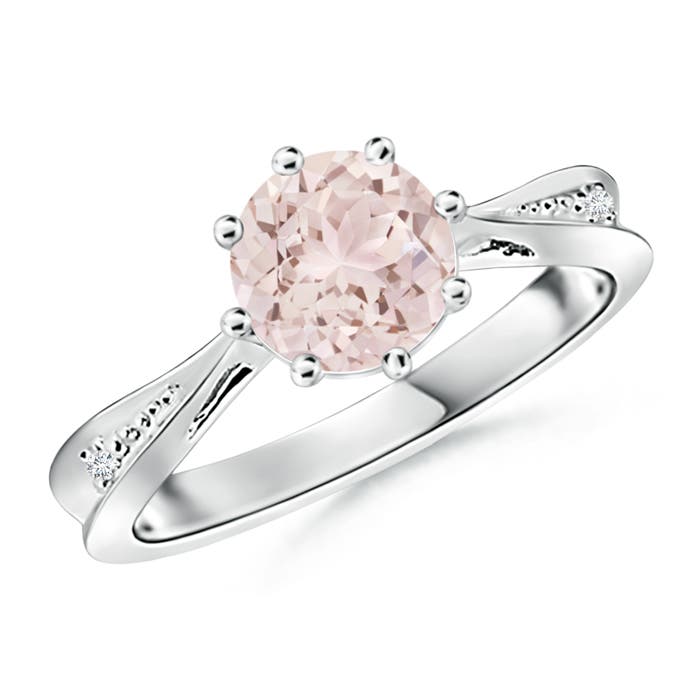 A - Morganite / 1.13 CT / 14 KT White Gold