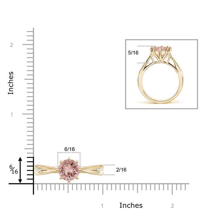 AAAA - Morganite / 1.69 CT / 14 KT Yellow Gold