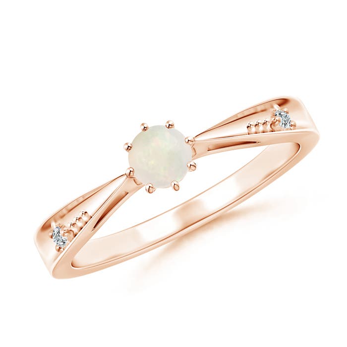 A - Opal / 0.17 CT / 14 KT Rose Gold