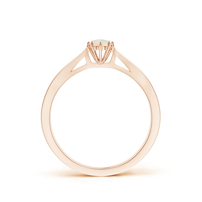 Tapered Shank Opal Solitaire Ring with Diamonds