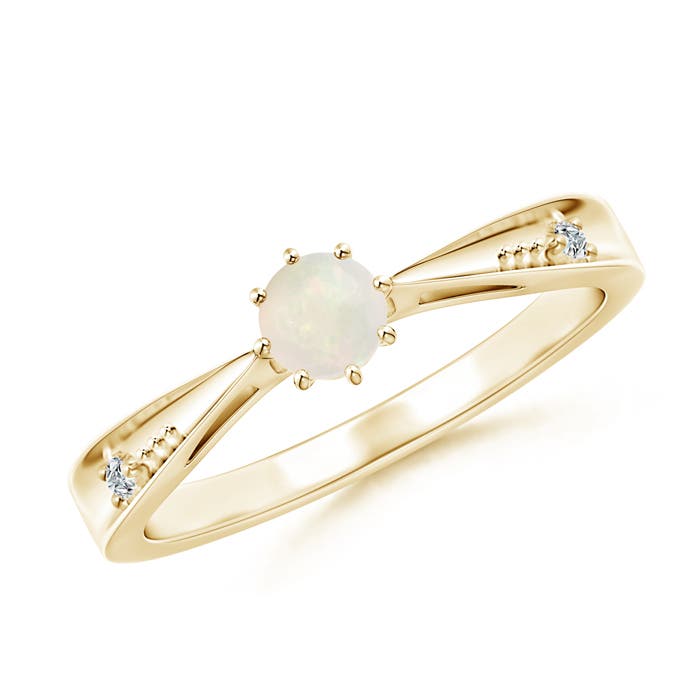 A - Opal / 0.17 CT / 14 KT Yellow Gold