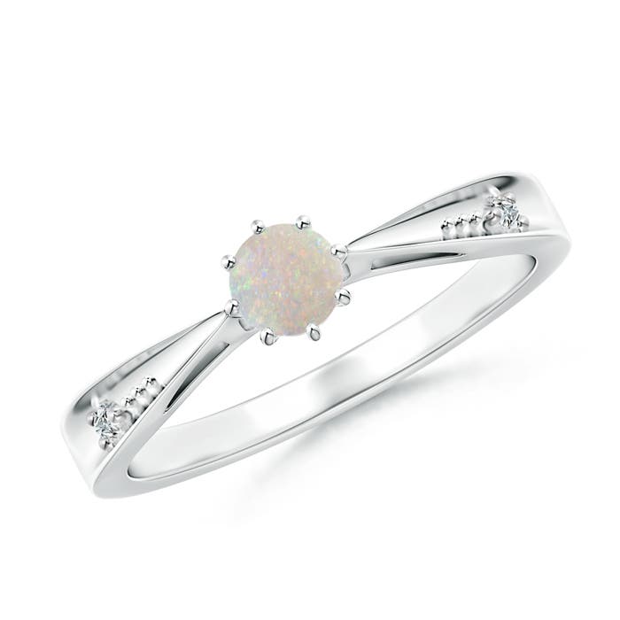 AA - Opal / 0.17 CT / 14 KT White Gold