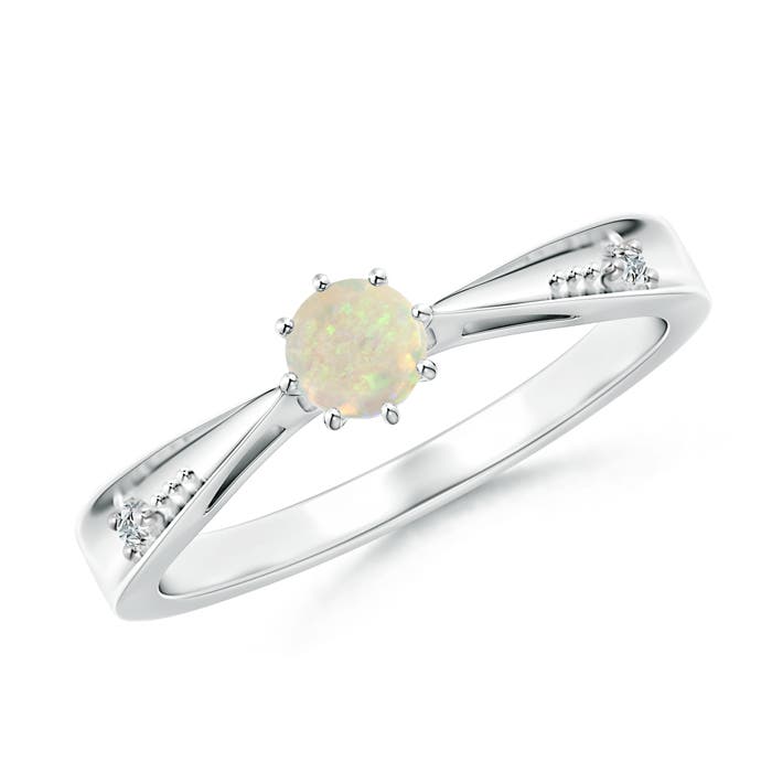 AAA - Opal / 0.17 CT / 14 KT White Gold