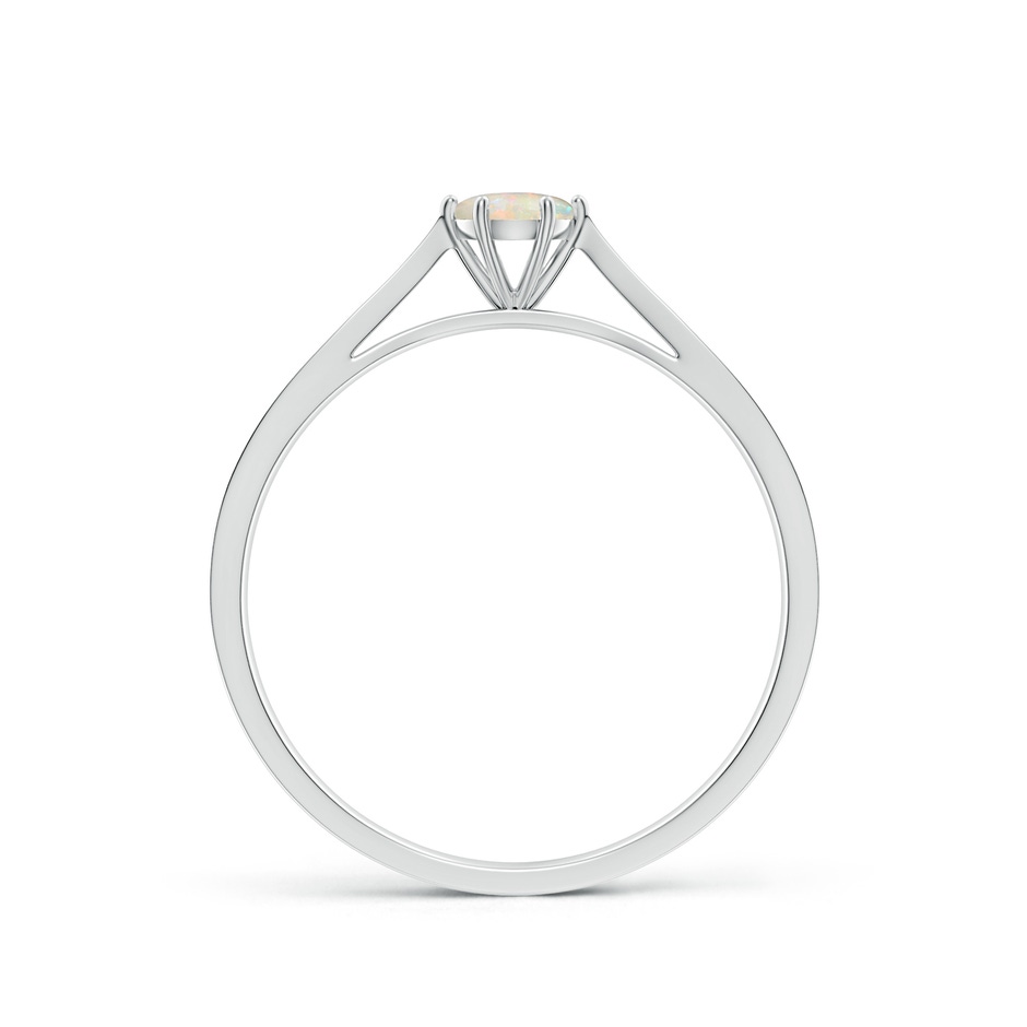 4mm AAAA Tapered Shank Opal Solitaire Ring with Diamonds in P950 Platinum side 199
