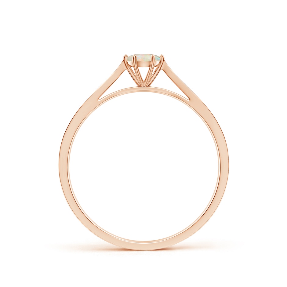 4mm AAAA Tapered Shank Opal Solitaire Ring with Diamonds in Rose Gold side 199