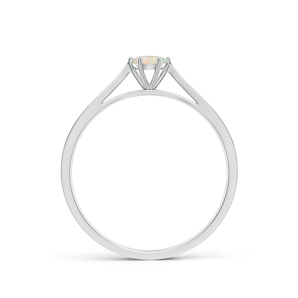 4mm AAAA Tapered Shank Opal Solitaire Ring with Diamonds in S999 Silver - side 199