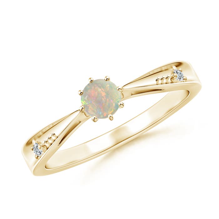 AAAA - Opal / 0.17 CT / 14 KT Yellow Gold