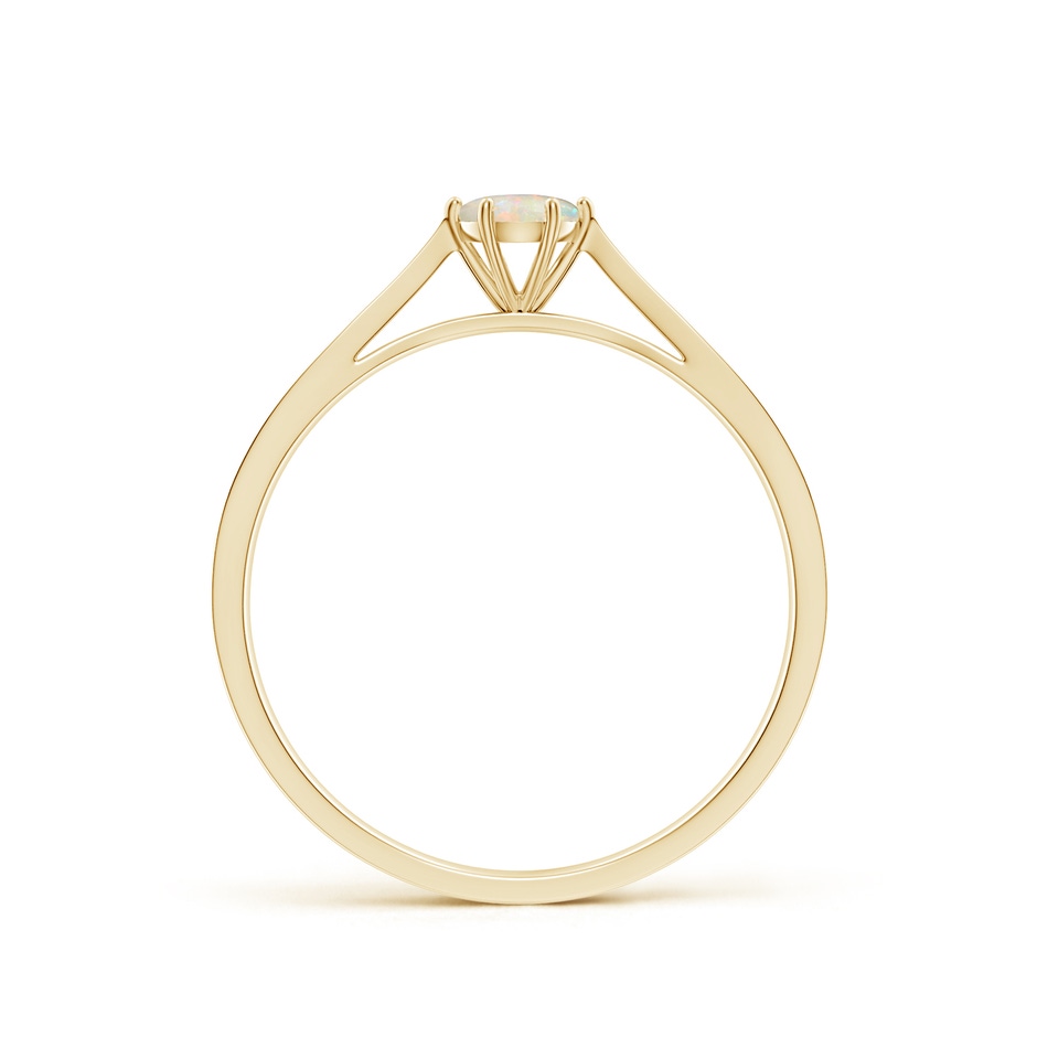 4mm AAAA Tapered Shank Opal Solitaire Ring with Diamonds in Yellow Gold side 199