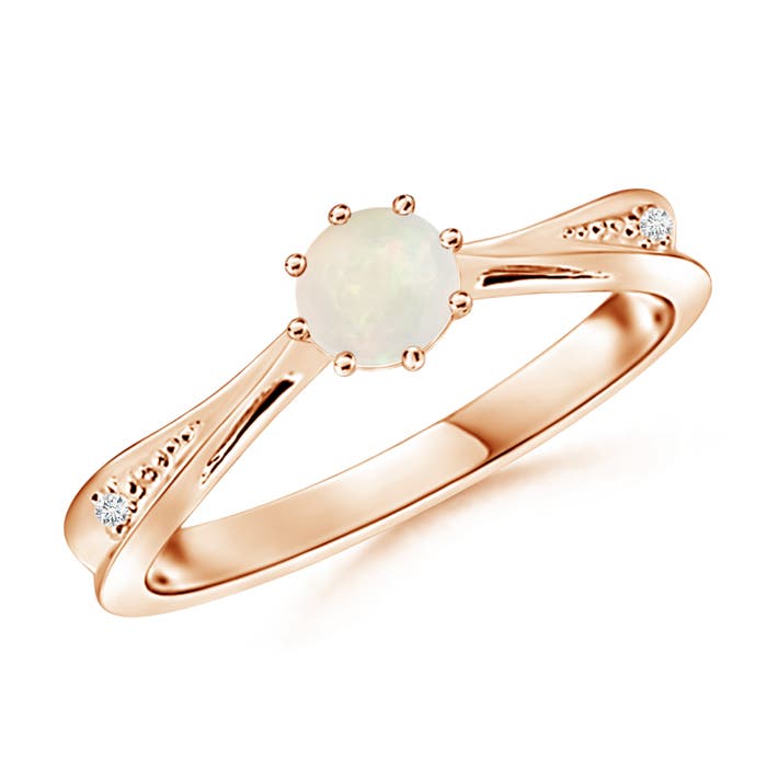 A - Opal / 0.35 CT / 14 KT Rose Gold