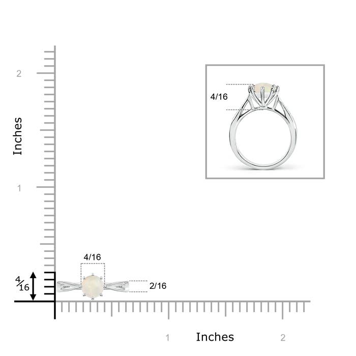 A - Opal / 0.35 CT / 14 KT White Gold