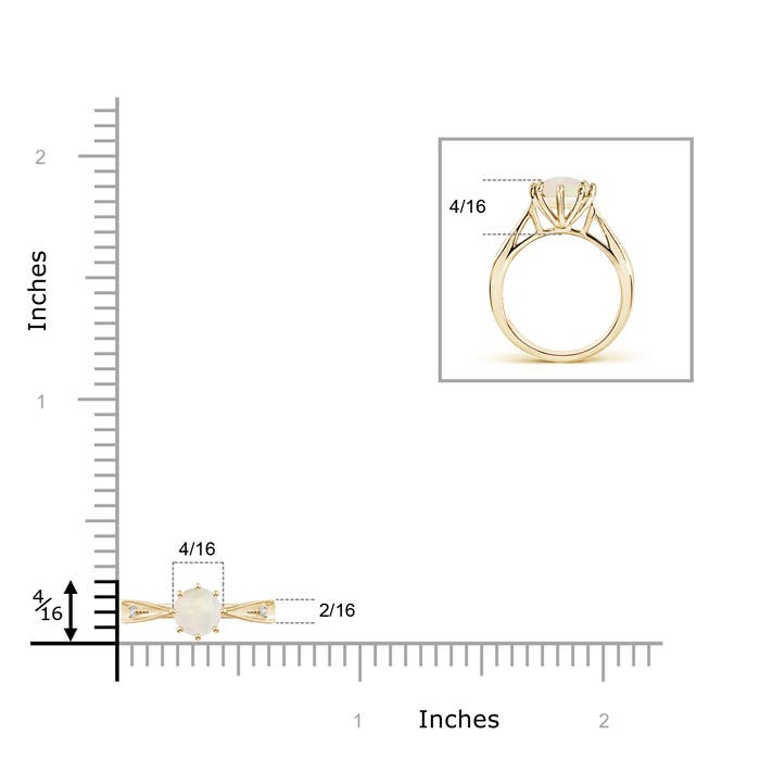 A - Opal / 0.35 CT / 14 KT Yellow Gold