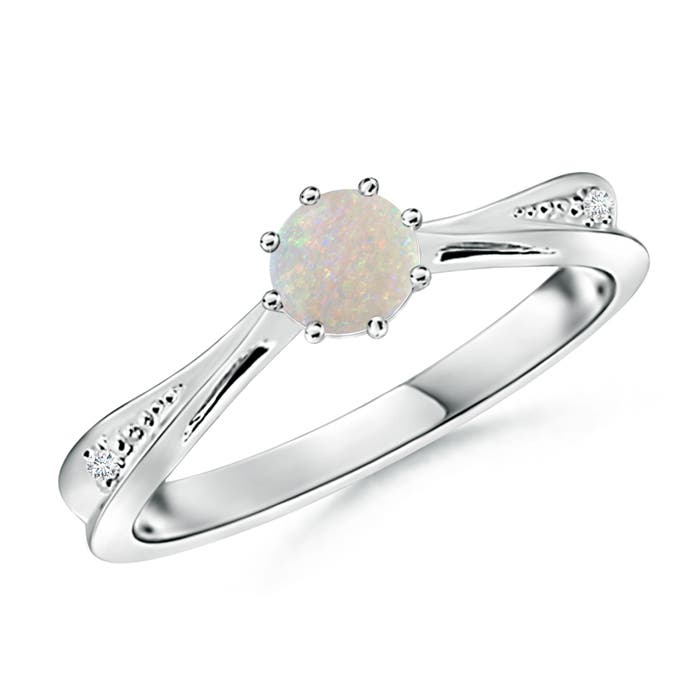 AA - Opal / 0.35 CT / 14 KT White Gold