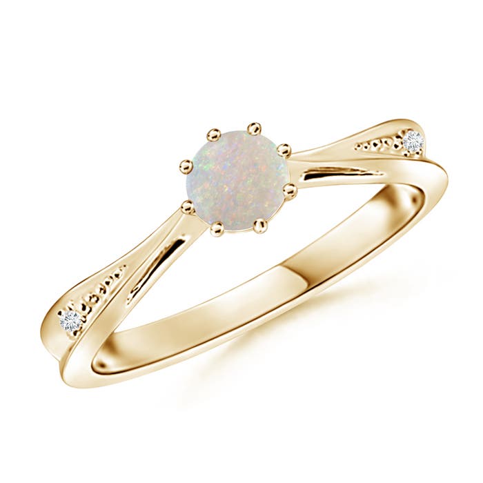 AA - Opal / 0.35 CT / 14 KT Yellow Gold