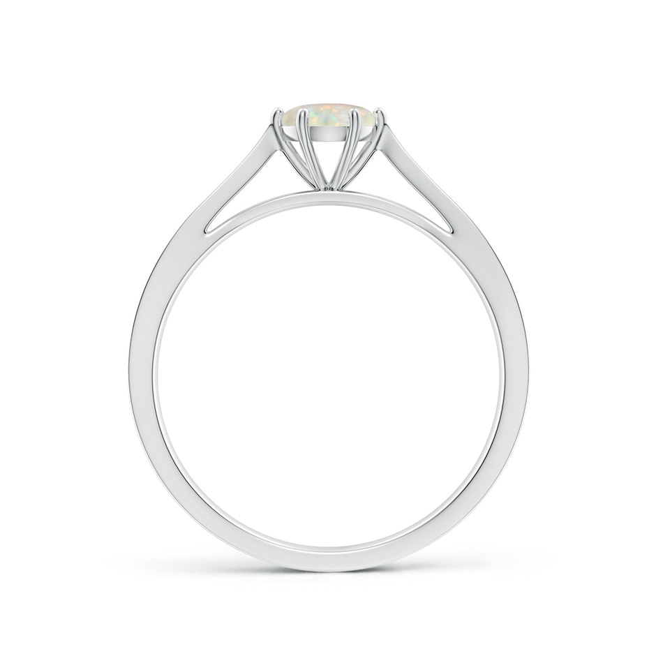 5mm AAA Tapered Shank Opal Solitaire Ring with Diamonds in White Gold side 199