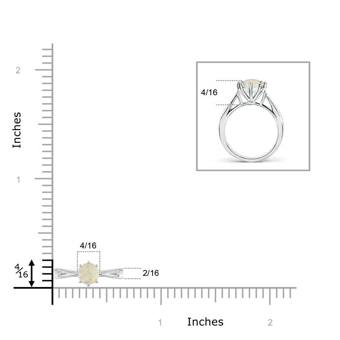 AAA - Opal / 0.35 CT / 14 KT White Gold