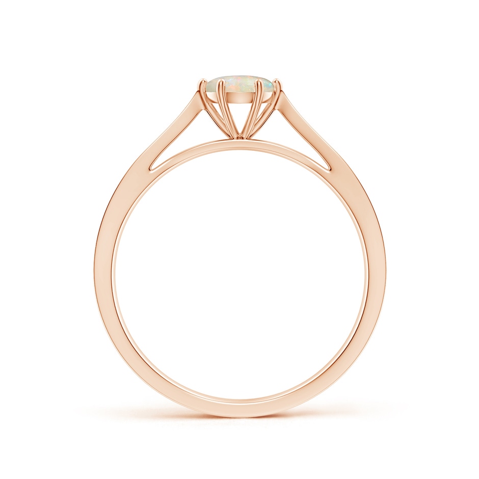 5mm AAAA Tapered Shank Opal Solitaire Ring with Diamonds in Rose Gold side 199
