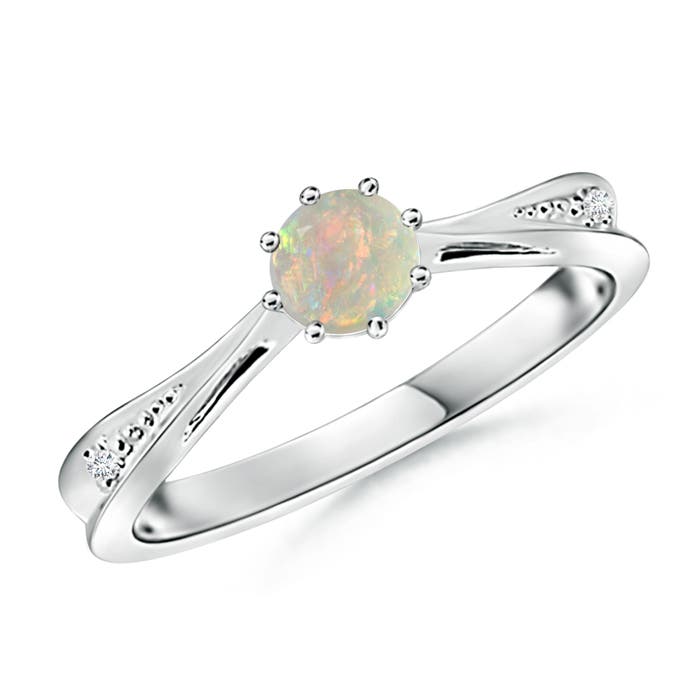 AAAA - Opal / 0.35 CT / 14 KT White Gold