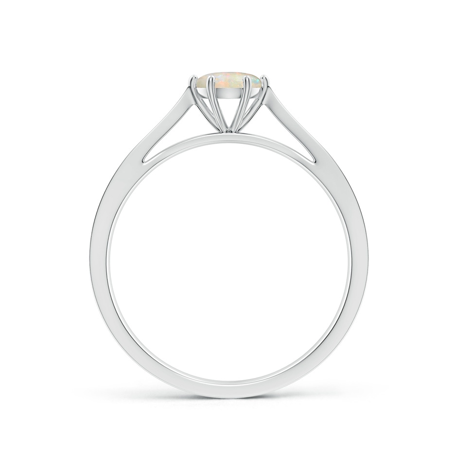 5mm AAAA Tapered Shank Opal Solitaire Ring with Diamonds in White Gold side 199