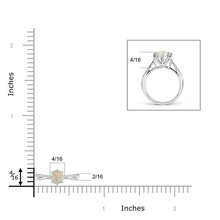 AAAA - Opal / 0.35 CT / 14 KT White Gold