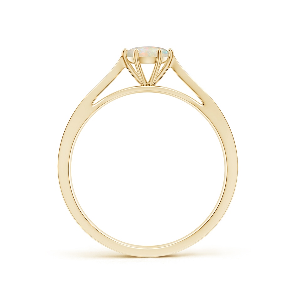5mm AAAA Tapered Shank Opal Solitaire Ring with Diamonds in Yellow Gold side 199