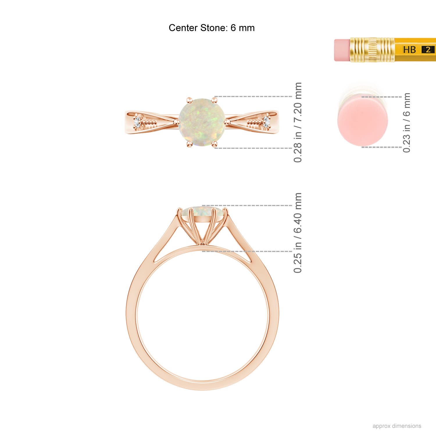 AAA - Opal / 0.52 CT / 14 KT Rose Gold