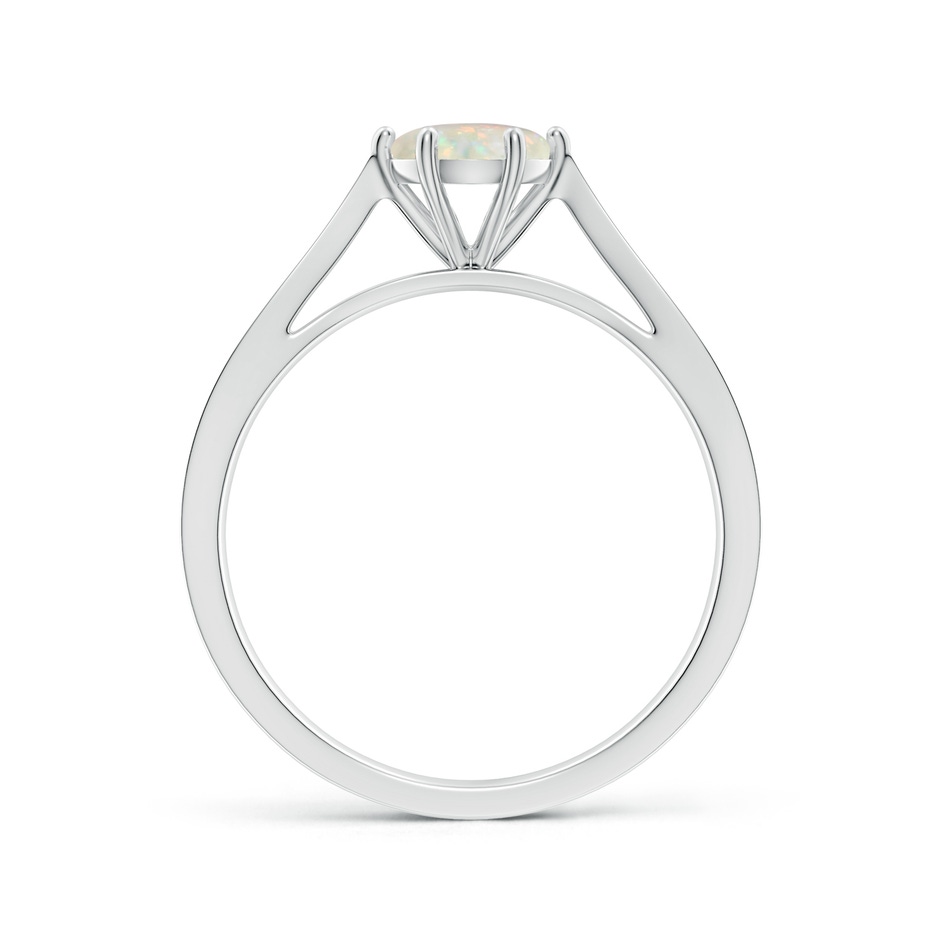 6mm AAA Tapered Shank Opal Solitaire Ring with Diamonds in S999 Silver side 199