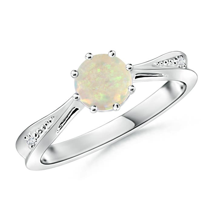 AAA - Opal / 0.52 CT / 14 KT White Gold