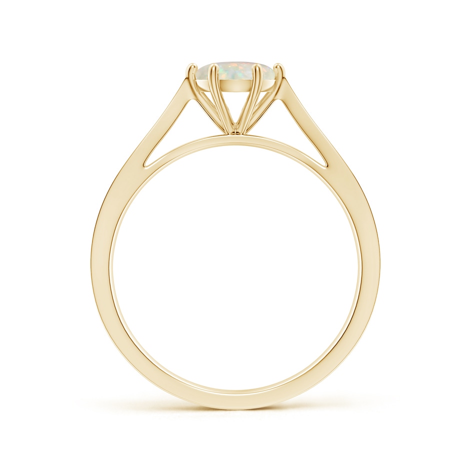 6mm AAA Tapered Shank Opal Solitaire Ring with Diamonds in Yellow Gold side 199