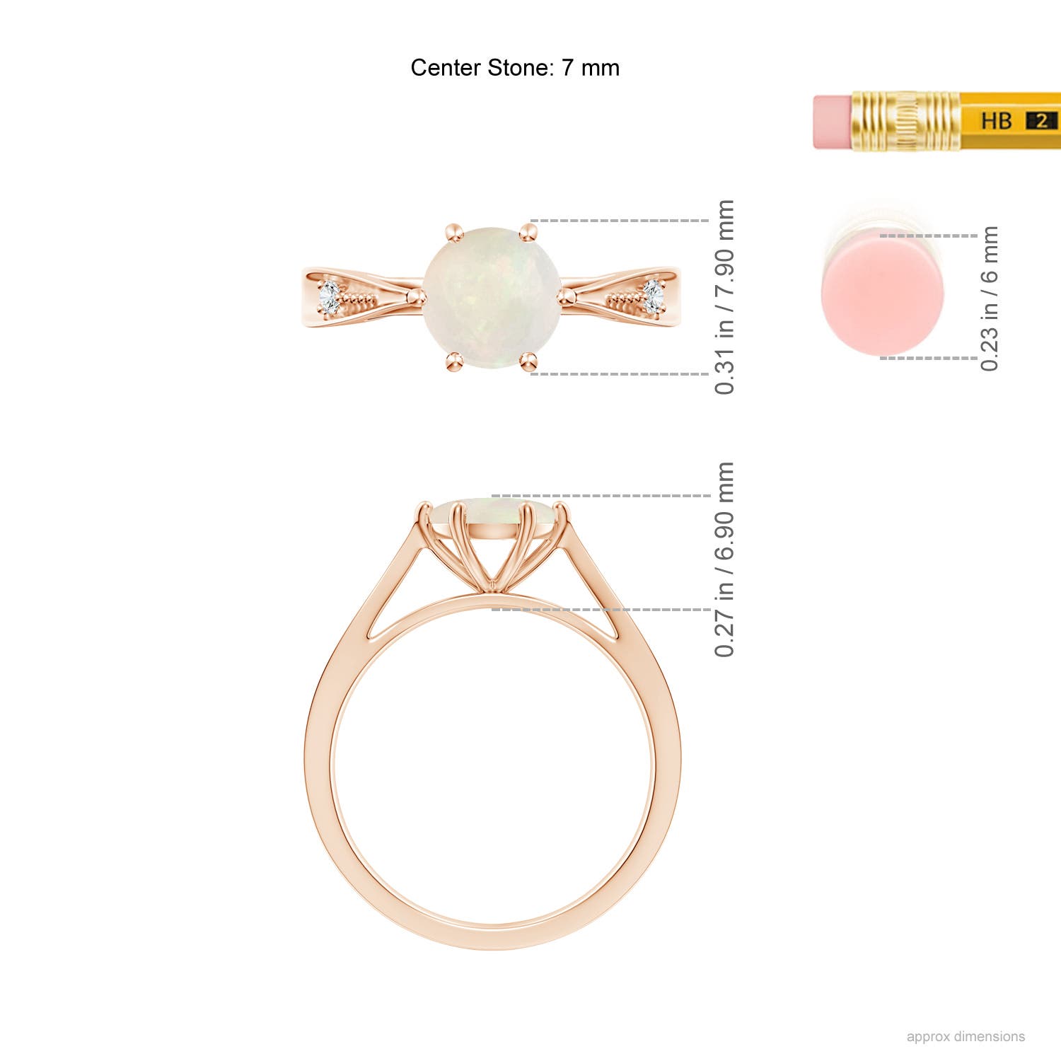 A - Opal / 0.78 CT / 14 KT Rose Gold