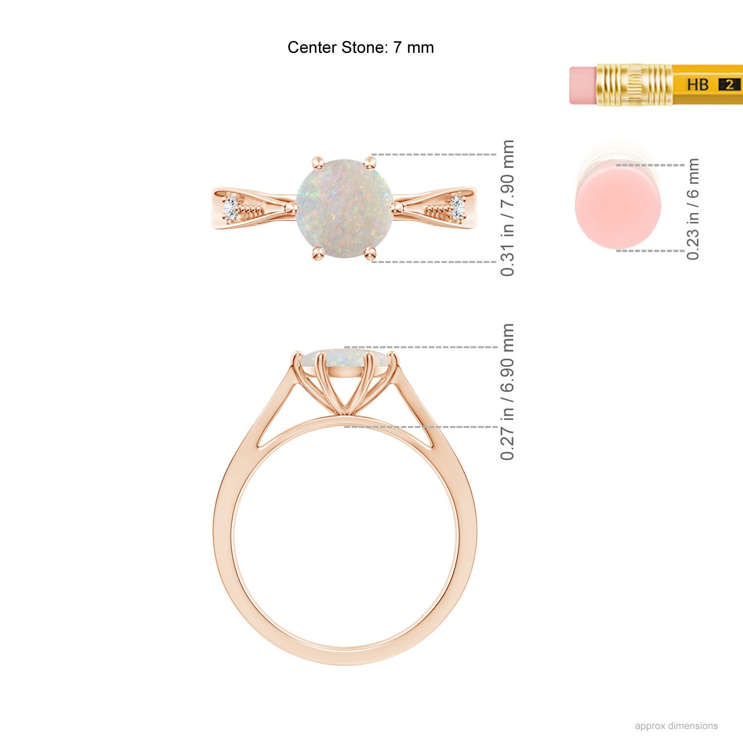 AA - Opal / 0.78 CT / 14 KT Rose Gold