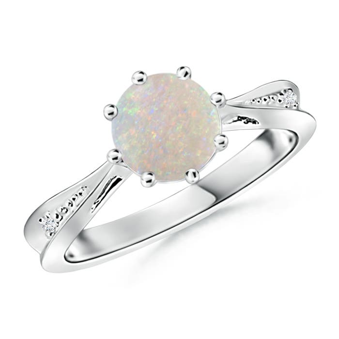 AA - Opal / 0.78 CT / 14 KT White Gold