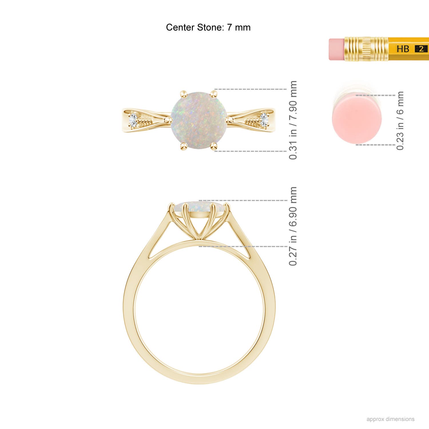 AA - Opal / 0.78 CT / 14 KT Yellow Gold