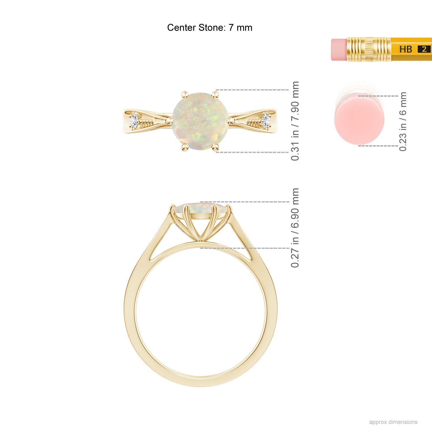 AAA - Opal / 0.78 CT / 14 KT Yellow Gold