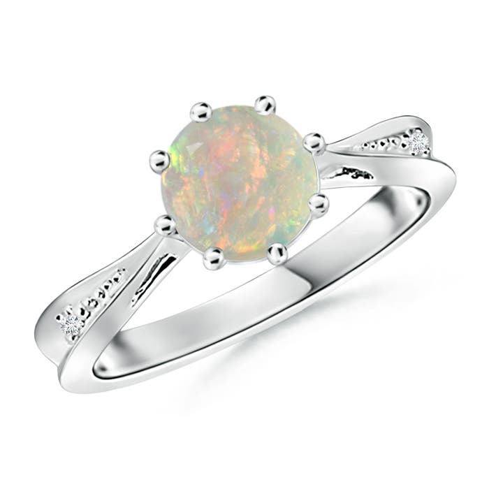 AAAA - Opal / 0.78 CT / 14 KT White Gold