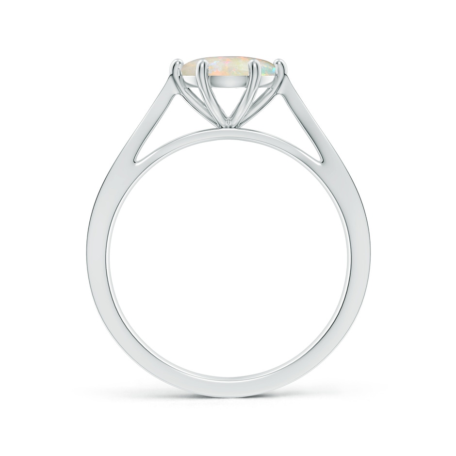 7mm AAAA Tapered Shank Opal Solitaire Ring with Diamonds in White Gold side 199