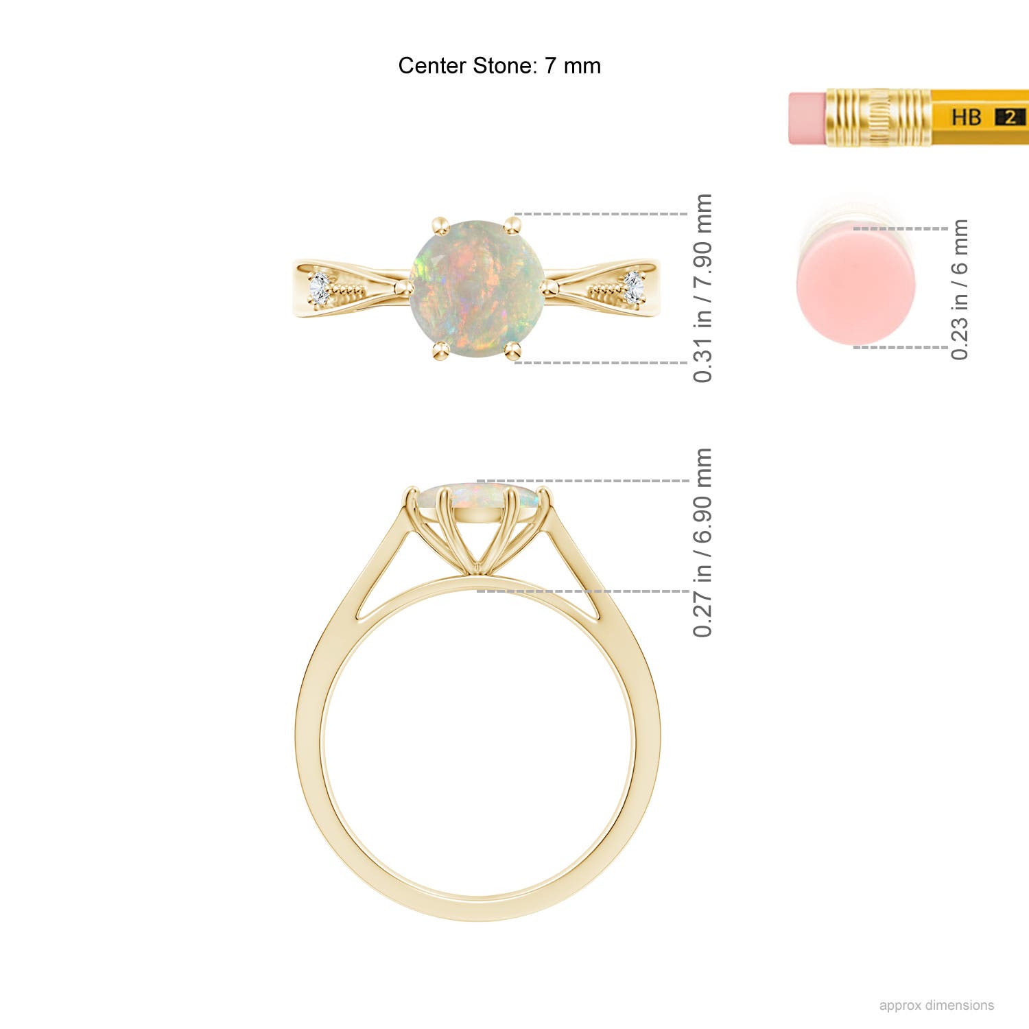 AAAA - Opal / 0.78 CT / 14 KT Yellow Gold