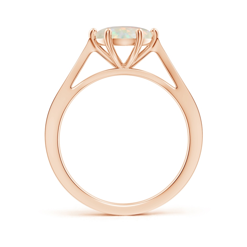 8mm AAA Tapered Shank Opal Solitaire Ring with Diamonds in Rose Gold side 199