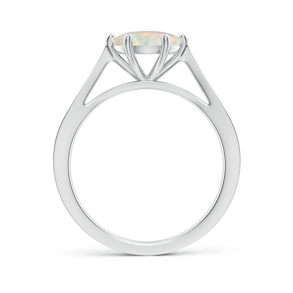 8mm AAA Tapered Shank Opal Solitaire Ring with Diamonds in S999 Silver side 199
