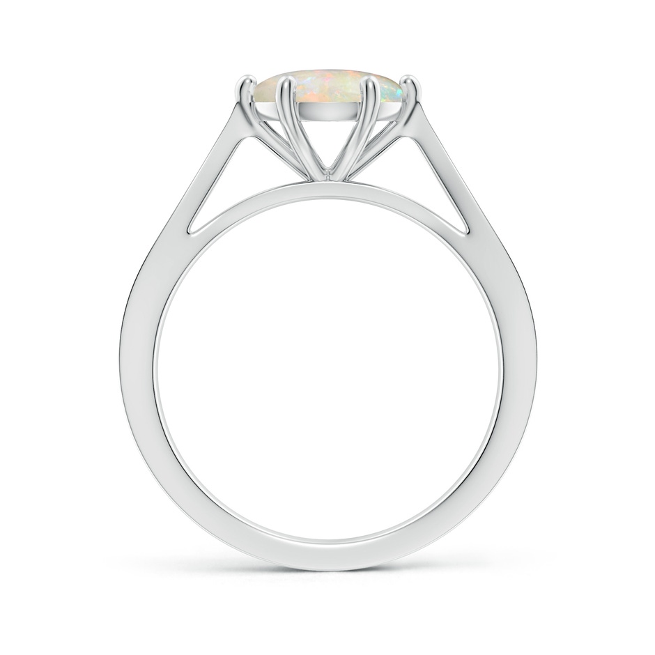 8mm AAAA Tapered Shank Opal Solitaire Ring with Diamonds in White Gold side 199