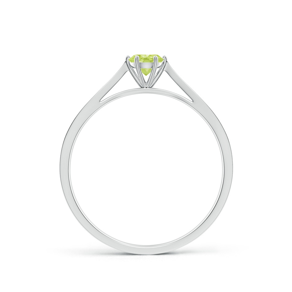 4mm A Tapered Shank Peridot Solitaire Ring with Diamonds in P950 Platinum side-1