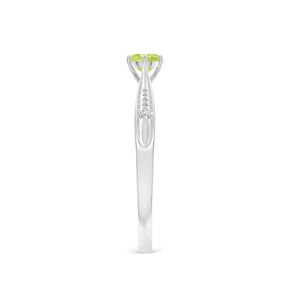 4mm A Tapered Shank Peridot Solitaire Ring with Diamonds in P950 Platinum side-2