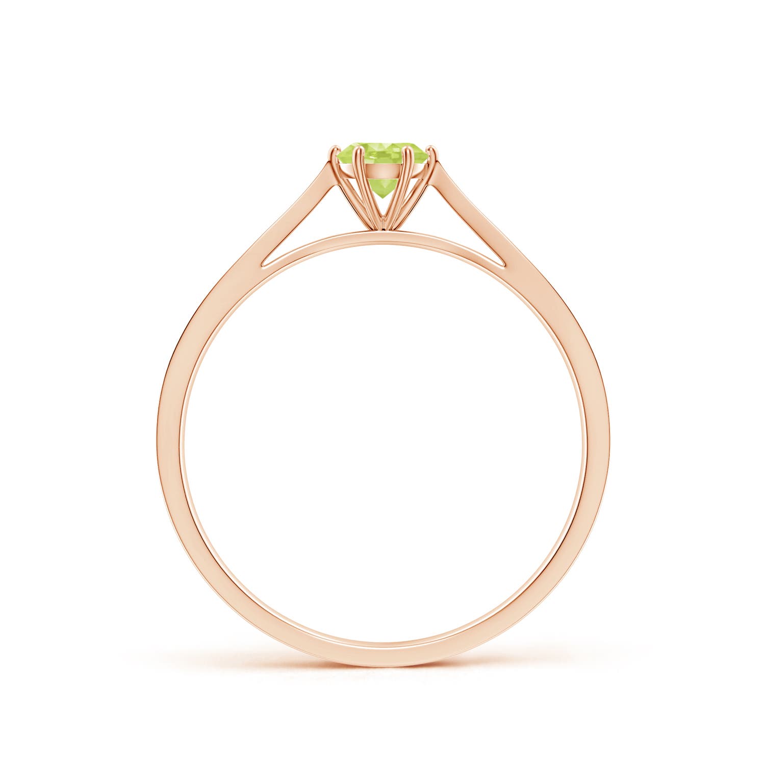 A - Peridot / 0.31 CT / 14 KT Rose Gold