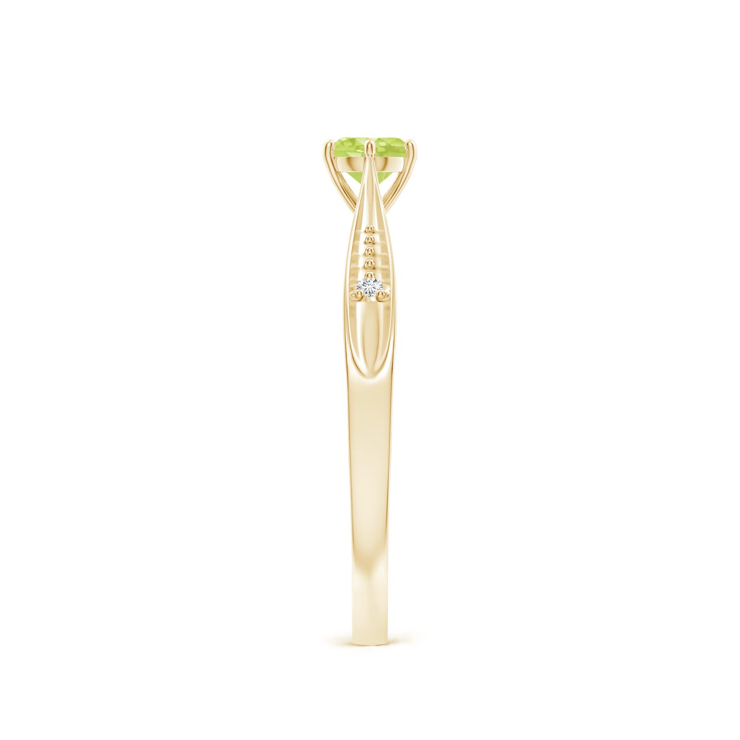 A - Peridot / 0.31 CT / 14 KT Yellow Gold