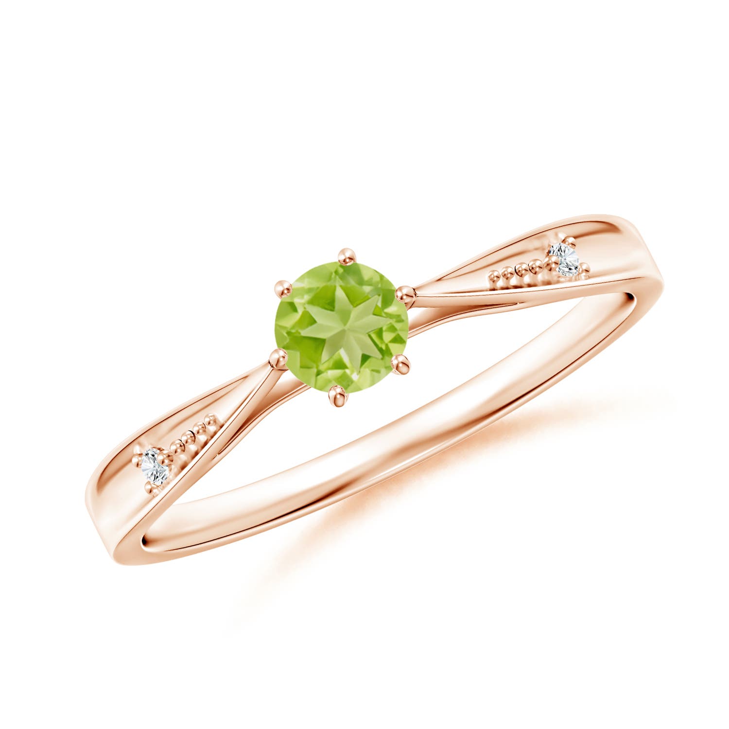 AA - Peridot / 0.31 CT / 14 KT Rose Gold