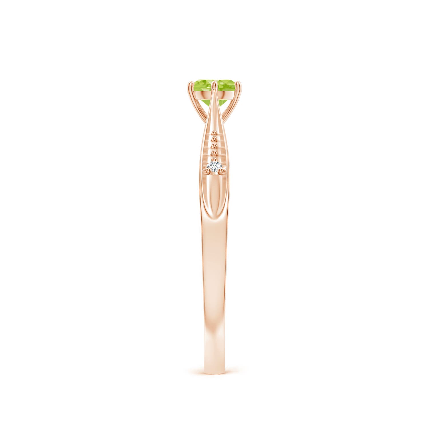 AA - Peridot / 0.31 CT / 14 KT Rose Gold