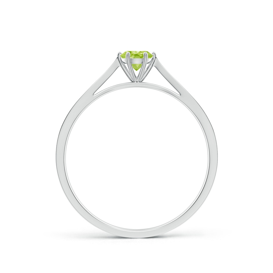 4mm AA Tapered Shank Peridot Solitaire Ring with Diamonds in White Gold side-1