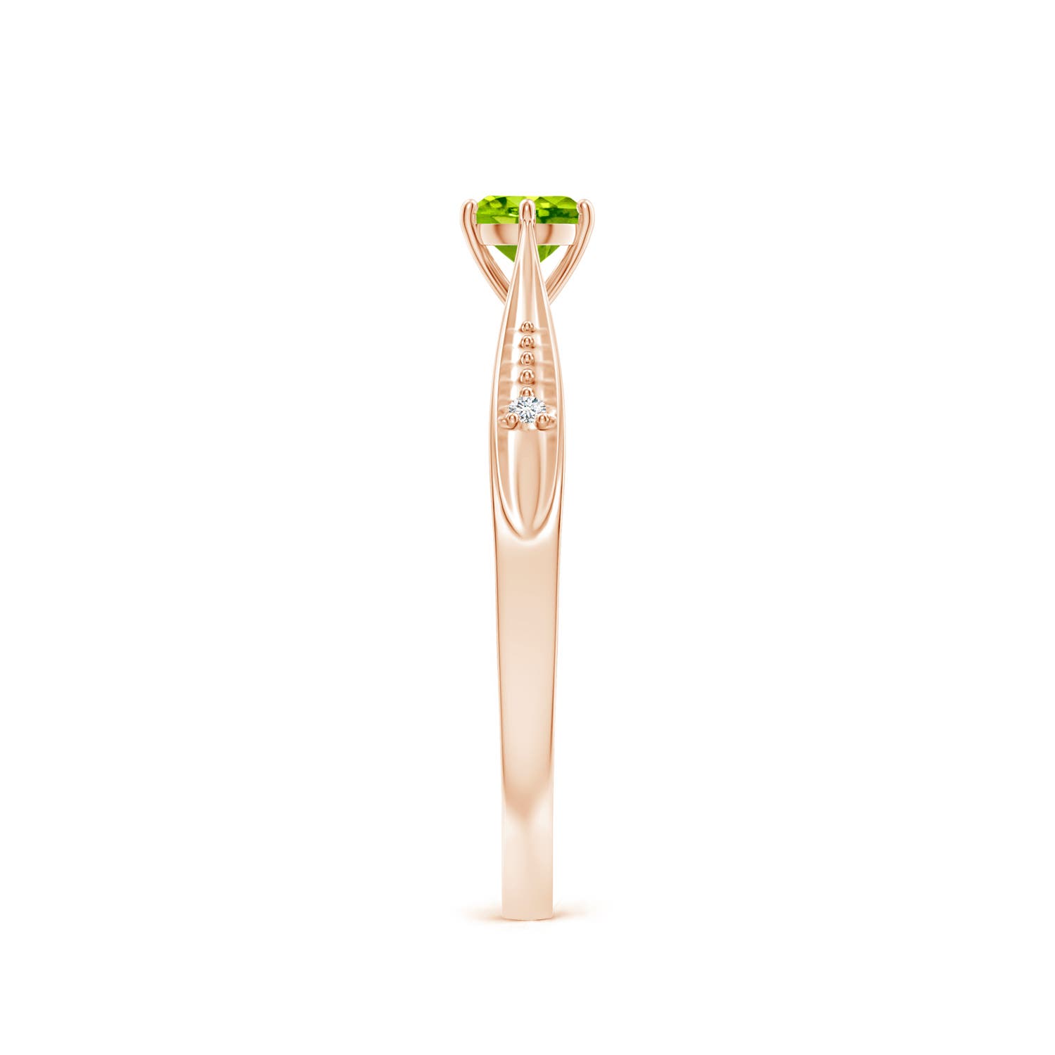 AAA - Peridot / 0.31 CT / 14 KT Rose Gold